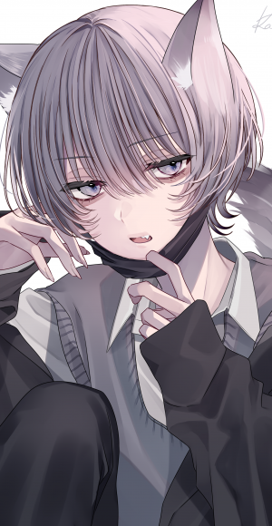 ウルフカットケモ耳男子